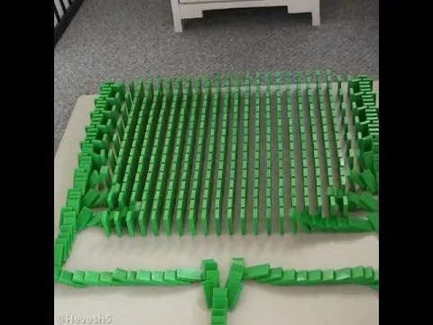 a very green domino rally 🍀