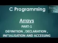 Array in C programming-Lecture-1 Declaration Initialisation for GATE B tech Hindi