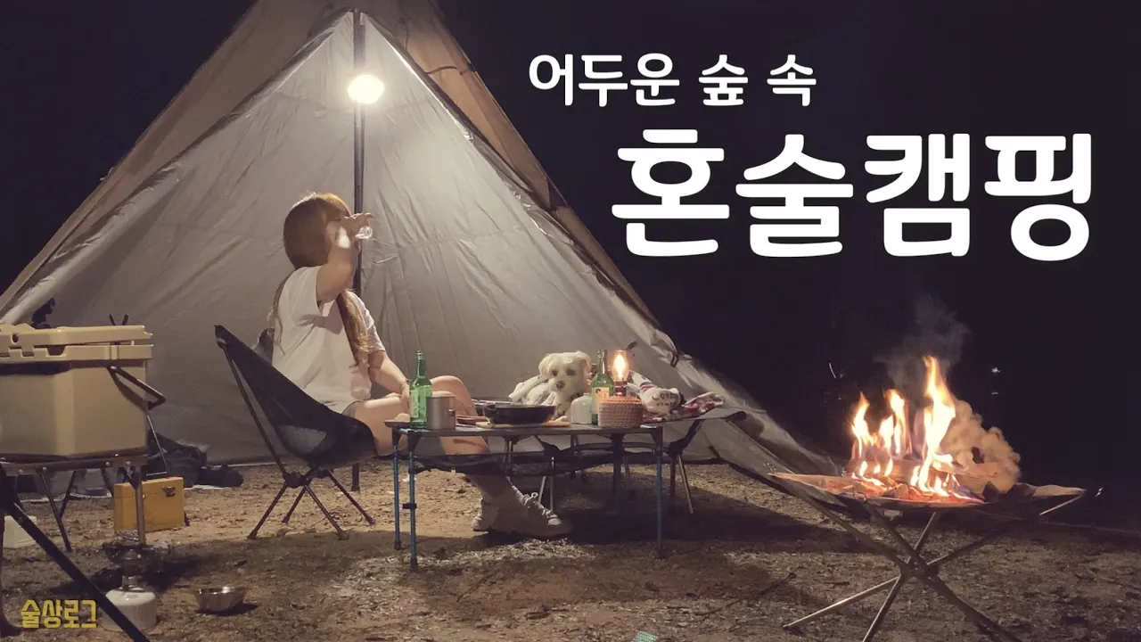 [술상로그] 숲 속에서 혼술로 무서움 이겨내는 솔로캠핑😇 | 그리들에 대형 크림파스타•만두전골 소주 캠핑먹방 | 속리산 사내리야영장 | 하덱스 협찬 | Solo camping サムネイル