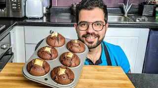                      كب كيك شكلاتة   سهل جدا   شيف شاهين دندنها