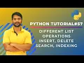 Various List Operations in Python - In Hindi