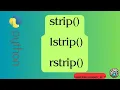 strip and lstrip and rstrip in python