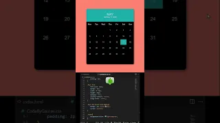 Month Calendar UI using HTML CSS JS