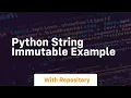 python string immutable example