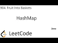 LeetCode 904 Fruit Into Baskets HashMap Java