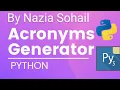 ACRONYM GENERATOR IN PYROID 3 PROGRAMMING
