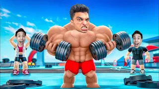 عبده ماندو وام كامل دخلو الجيم عشان يبنسو عضلات ويسيطرو علي المنطقه Roblox 