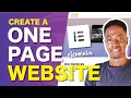 FREE ONE PAGE ELEMENTOR WEBSITE How to Make a One Page WordPress website using Elementor