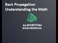 Back Propagation Understanding the Math