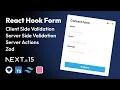 React Hook Form Client Server Validation with Zod in Next js