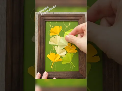 折り紙のイチョウで秋の飾り作ったよ！　#紅葉 #折り紙 #diycrafts