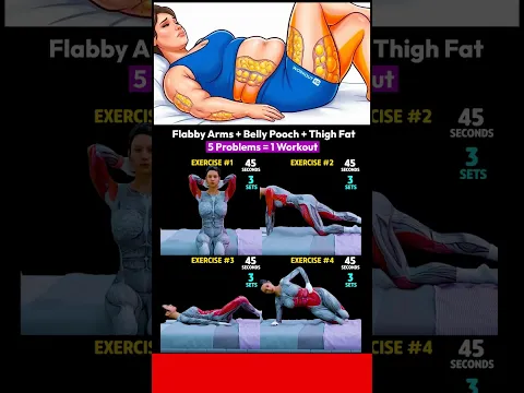 Flabby Arms + Belly Pooch + Thigh Fat 10 Min Full Body Slim — Day 5