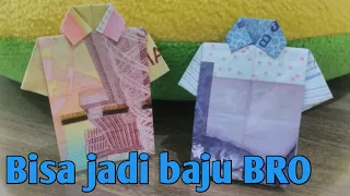 keren cara membuat origami uang kertas menjadi baju