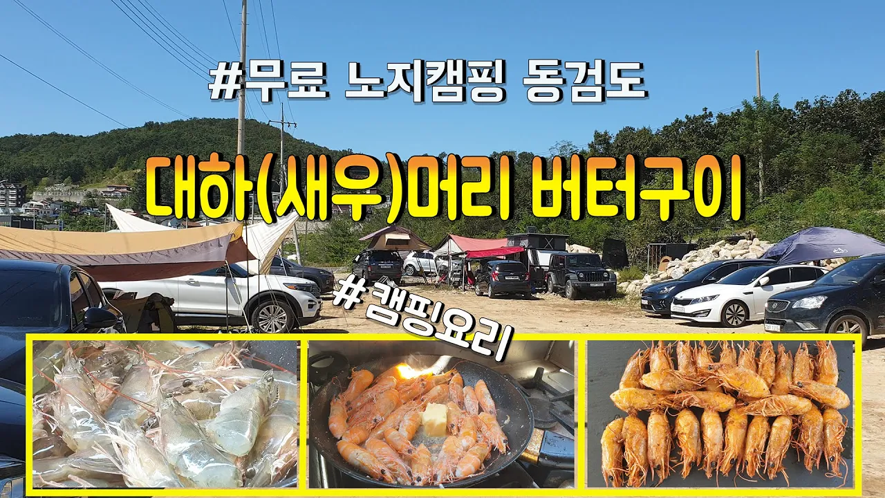 강화 동검도 리뷰 &무료노지캠핑 대하(새우)대가리 버터구이 만드는법/캠핑요리 Korean Camping Cuisine Shrimp Butter Cuisine 썸네일