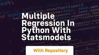 Multiple regression in python with statsmodels
