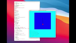 Damped simple harmonic motion pendulum using Python Turtle and Scipy