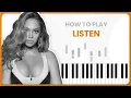 How To Play Listen By Beyonce On Piano - Piano Tutorial Part 1