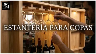 ESTANTERÍA DE MADERA para COPAS ! - (Mueble “bar “ parte 2)