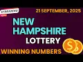 New Hampshire Day Lottery Results For - 21 Sep 2025