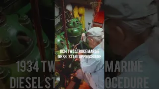 1930s Two Stroke Marine Diesel Startup! #diesel #boating #dieselengine #sailing