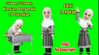 green screen kartun bergerak edisi lengkap 10 gerakan