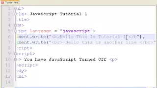 JavaScript Tutorial 1 - Getting Started