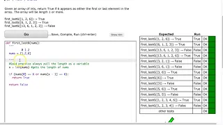 Codingbat - first