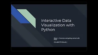 Workshop Interactive Data Visualization with Python Part 1