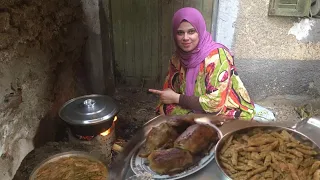 المحشي الفلاحي بطعم وريحة الزمن الجميل علي الكانون مع أحلي بط محمر بطريقة ماما ست الحبايب 