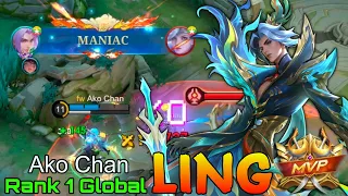 MANIAC Ling Deadly Jungler - Top 1 Global Ling by Ako Chan - Mobile Legends