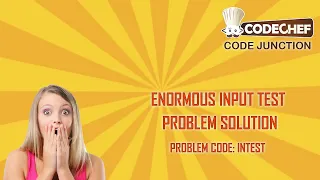 Enormous Input Test Problem Code INTEST Codechef Beginners Problem