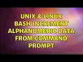 Unix Linux Bash increment alphanumeric data from command prompt 2 Solutions