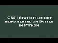 CSS Static files not being served on Bottle in Python