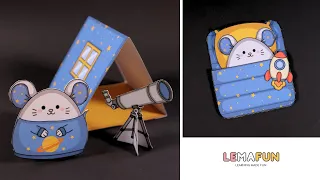 DIY Paper Astro Miles the Mouse | Fun crafts to make at home with kids