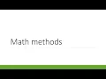 Java - Math class methods