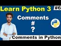Comments in Python Python3 Tutorial for Beginners Programming Tutorial cyber warriors