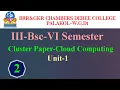 III BSC VI SEMESTER - COMPUTER CLUSTER-CLOUD COMPUTING-UNIT-1-SESSION 2