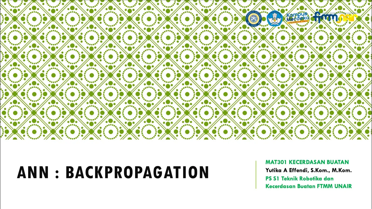[Kecerdasan Buatan] Artificial Neural Network : Backpropagation | yutikamelia