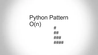01 python pattern printing O n