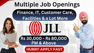 JLL Job Openings Multiple Roles for Freshers Experienced