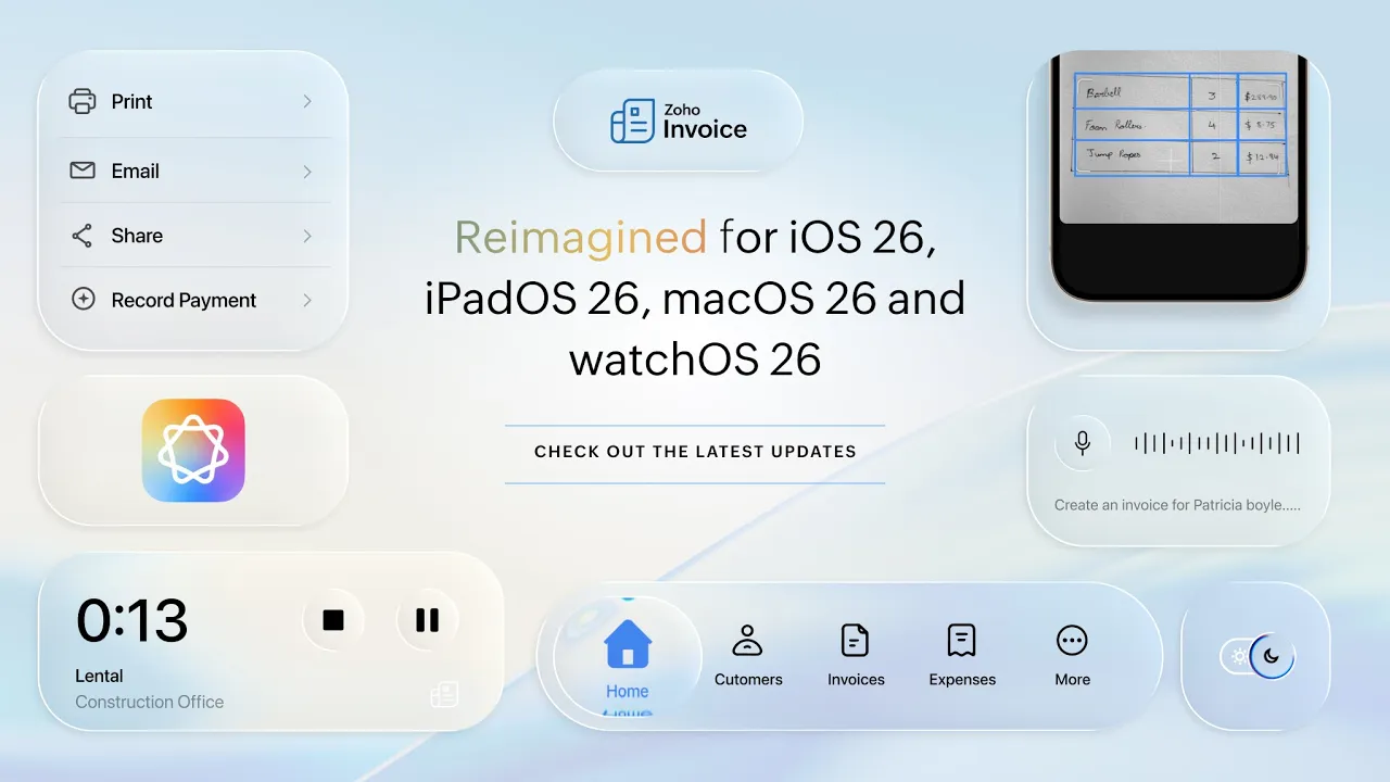Zoho Invoice Apple devices video