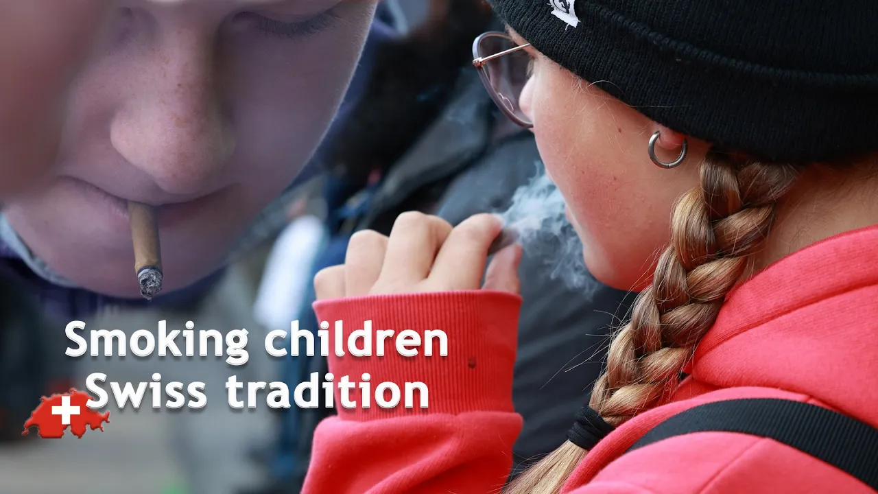 Smoking children | Viehschau Appenzell Switzerland.