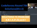 Codeforces Round 756 Div-3 Solutions Problems A B C D E1 E2 and F