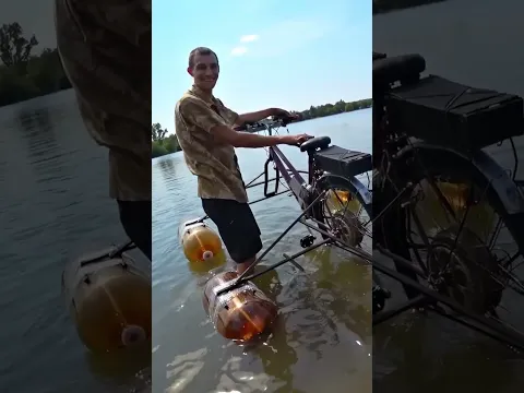 ✅ Езда Электро- Велосипеда по воде ⚓ Это возможно! АкваВел своими руками катамаран