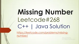 Missing Number Leetcode 268 leetcode solution