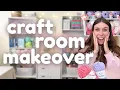 I Organized My Entire Craft Room Before After Small Business Setup