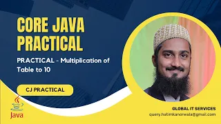 Core Java Practical - Multiplication of table upto 10