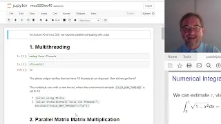 Parallel Computing with Julia illustrated by numerical linear algebra and Monte Carlo simulation
