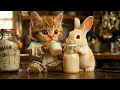 Download Lagu A cute kitten takes care of a little Rabbit Cult of Kittens