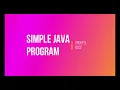Simple Java Program Input Your Name